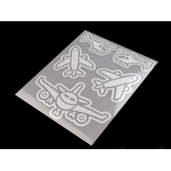 Reflective iron-on patches 9x12 cm - star, flower, heart, smiley, car, dog, hedgehog, penguin, hand - Pearl grey (1 Bag)