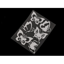 Reflective iron-on patches 9x12 cm - star, flower, heart, smiley, car, dog, hedgehog, penguin, hand - Pearl grey (1 Bag)