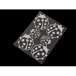 Reflective iron-on patches 9x12 cm - star, flower, heart, smiley, car, dog, hedgehog, penguin, hand - Pearl grey (1 Bag)