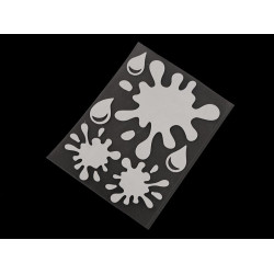 Reflective iron-on patches 9x12 cm - star, flower, heart, smiley, car, dog, hedgehog, penguin, hand - Pearl grey (1 Bag)