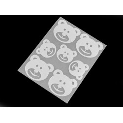 Reflective iron-on patches 9x12 cm - star, flower, heart, smiley, car, dog, hedgehog, penguin, hand - Pearl grey (1 Bag)