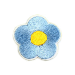 Aufbügler blume - Eisblau (10 Stücke)