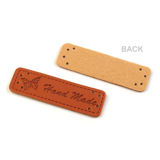 Etykietka / ozdoba / metka z eko-skóry hand made 15x50 mm - Czerwony (50 Sztuki) Etykietka / ozdoba / metka z eko-skóry hand made 15x50 mm - Czerwony (50 Sztuki)