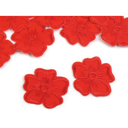 Aufbügler gestickte blume - Rot (10 Stücke)