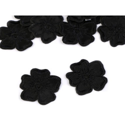 Aufbügler gestickte blume - Schwarz (10 Stücke)