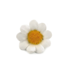 Artificial daisy flower head ø3, ø4 cm - White (10 Pieces)