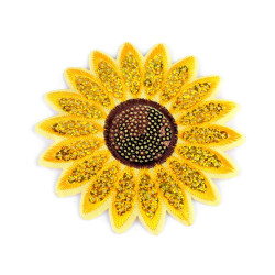 Iron-on patch sunflower with sequins - Yellow (1 Piece)