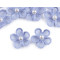 Empiècement fleur en organza avec perle, ø 2,5 cm - Bleu-violet (10 Pièces)