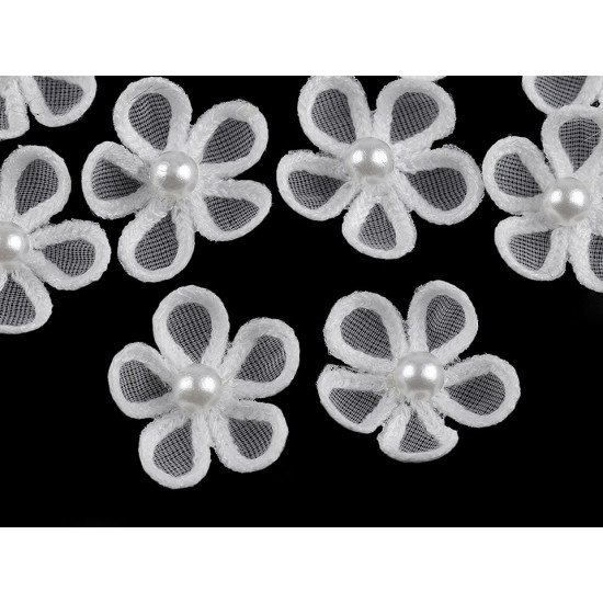Kwiatek monofilowy z perełką ø2,5 cm - Niebieskiwrzos (10 Sztuki) Kwiatek monofilowy z perełką ø2,5 cm - Niebieskiwrzos (10 Sztuki)