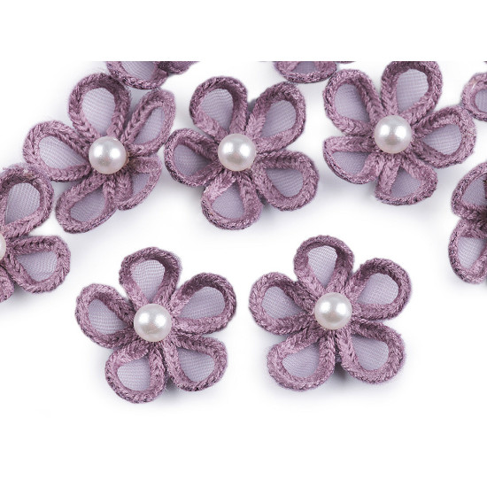 Kwiatek monofilowy z perełką ø2,5 cm - Niebieskiwrzos (10 Sztuki) Kwiatek monofilowy z perełką ø2,5 cm - Niebieskiwrzos (10 Sztuki)