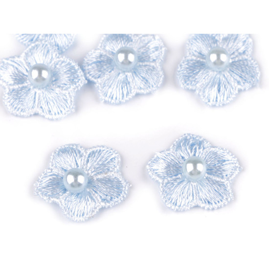 Embroidery flower with pearl bead ø2 cm - Cream lightest (10 Pieces) Embroidery flower with pearl bead ø2 cm - Cream lightest (10 Pieces)