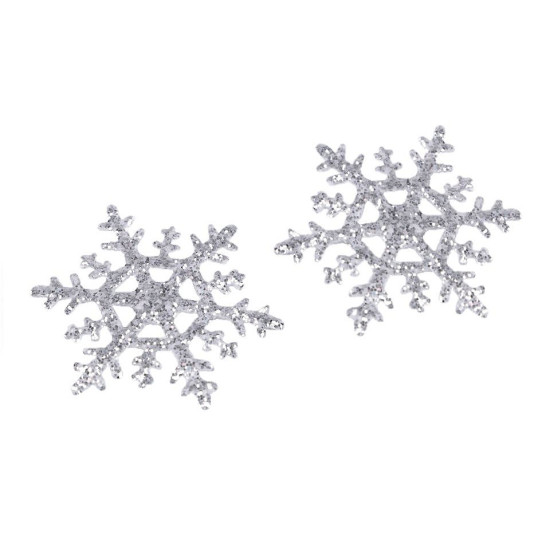Iron on patch snowflake with glitter ø4 cm - Medium silver (50 Pieces) Iron on patch snowflake with glitter ø4 cm - Medium silver (50 Pieces)