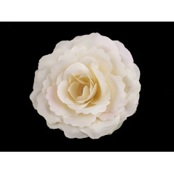 Róże sztuczne główki kwiatów ø8 cm - Kremowyjasny (10 Sztuki)