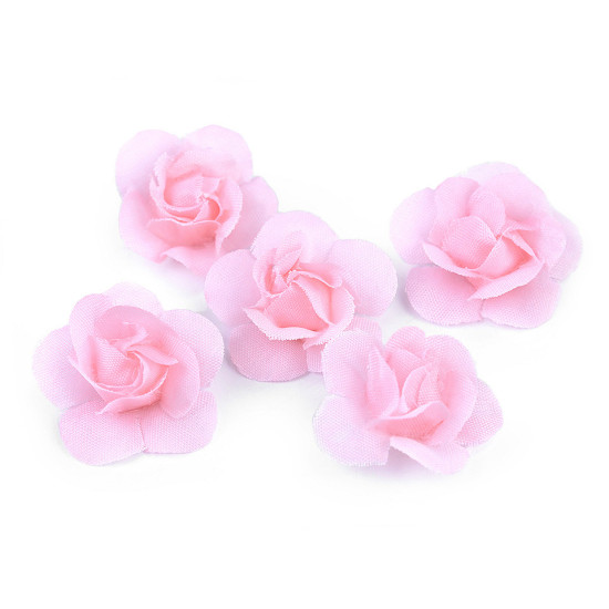 Artificial rose flower head ø2.8 cm - Blue light (30 Pieces)