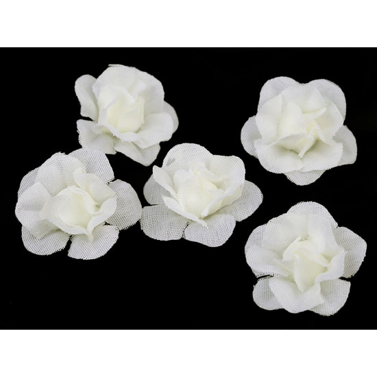 Artificial rose flower head ø2.8 cm - Blue light (30 Pieces)