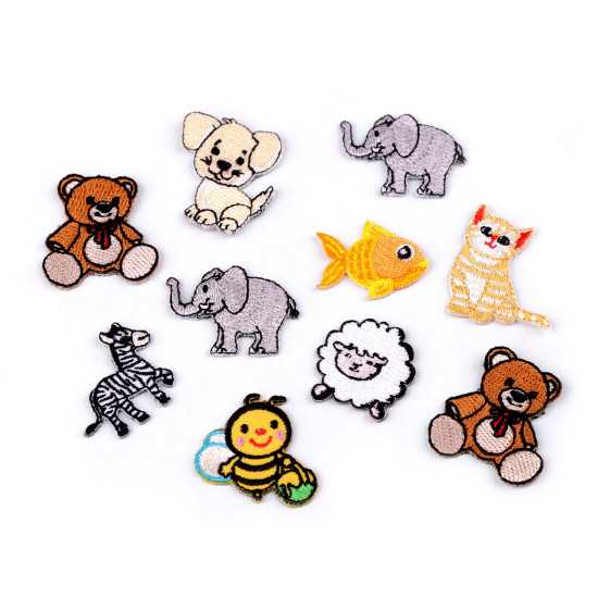 Toppa termoadesiva, motivo: animali - Crema (10 Pezzi)
