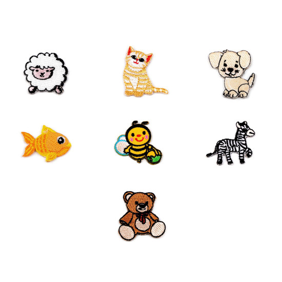 Toppa termoadesiva, motivo: animali - Crema (10 Pezzi)