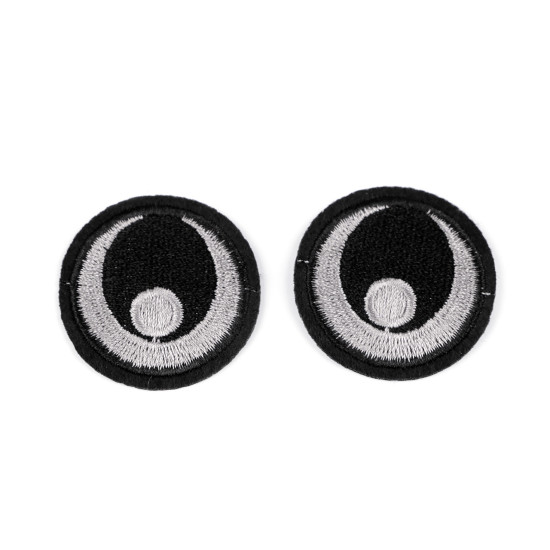 Iron-on patch / iron-on eyes ø38 mm - Dark grey (40 Pieces) Iron-on patch / iron-on eyes ø38 mm - Dark grey (40 Pieces)