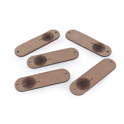 Aufnäher/etikett aus kunstleder – löwenzahn - Beige (40 Stücke)