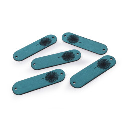 Écusson/étiquette en éco-cuir - pissenlit - Turquoise (5 Pièces)