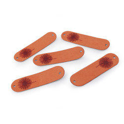 Écusson/étiquette en éco-cuir - pissenlit - Orange (5 Pièces)