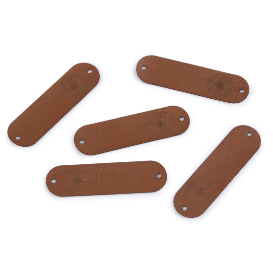Écusson/étiquette en éco-cuir - pissenlit - Taupe (40 Pièces) Écusson/étiquette en éco-cuir - pissenlit - Taupe (40 Pièces)
