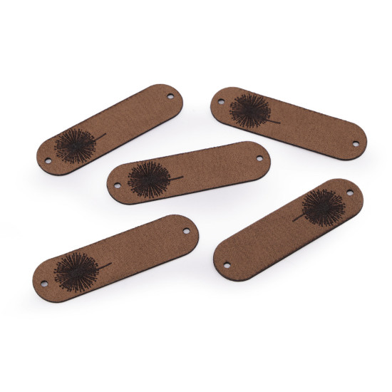 Écusson/étiquette en éco-cuir - pissenlit - Taupe (40 Pièces) Écusson/étiquette en éco-cuir - pissenlit - Taupe (40 Pièces)