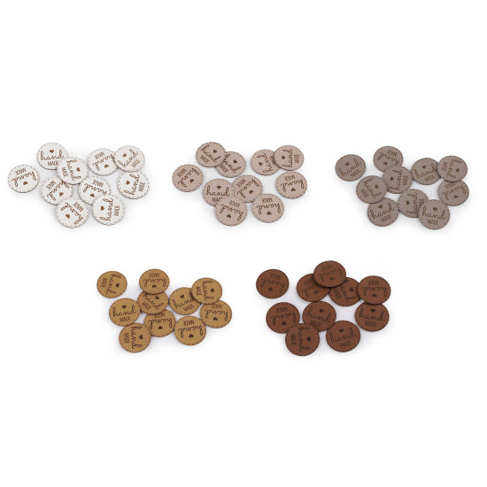 Écusson/étiquette en éco-cuir - « hand made » (fait main) - Marron (10 Pièces) Écusson/étiquette en éco-cuir - « hand made » (fait main) - Marron (10 Pièces)