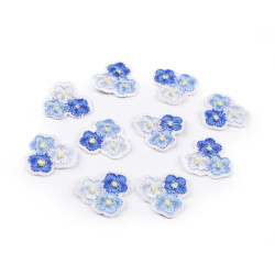 Aufbügler blumen - Blau (10 Stücke)