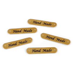Aufnäher/etikett aus kunstleder – hand made 10 x 48 mm - Gold (200 Stücke)