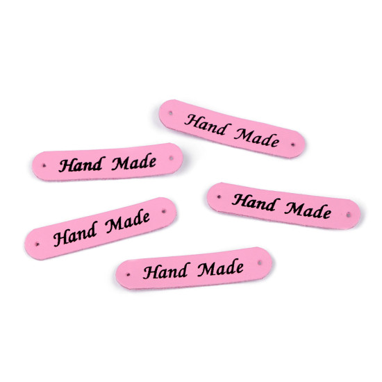 Aufnäher/etikett aus kunstleder – hand made 10 x 48 mm - Hell-grau (5 Stücke) Aufnäher/etikett aus kunstleder – hand made 10 x 48 mm - Hell-grau (5 Stücke)