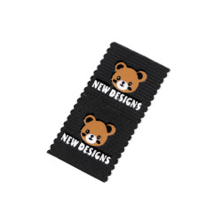 Toppa da cucire / applique per cuciture, motivo: orso - Nero (10 Pezzi)