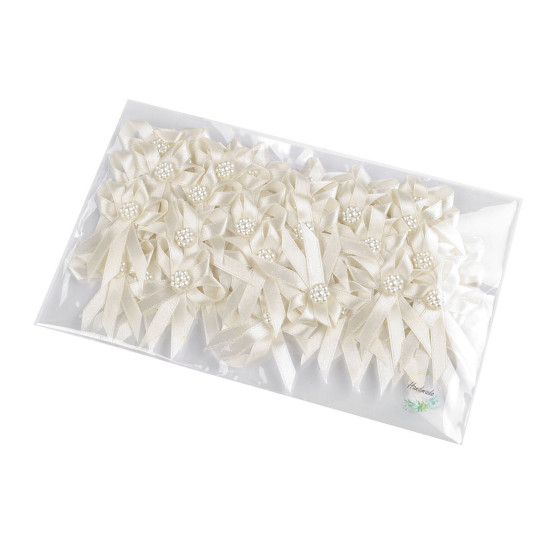 Ślubne kokardki / kotyliony handmade szerokość 40 mm - White (200 Sztuki) Ślubne kokardki / kotyliony handmade szerokość 40 mm - White (200 Sztuki)