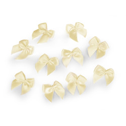 Satin bow 25x25 mm - Creamy light (20 Pieces)