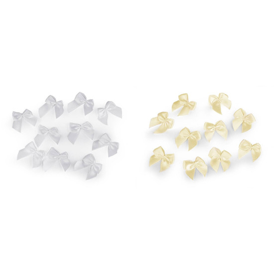 Satin bow 25x25 mm - Creamy light (20 Pieces)