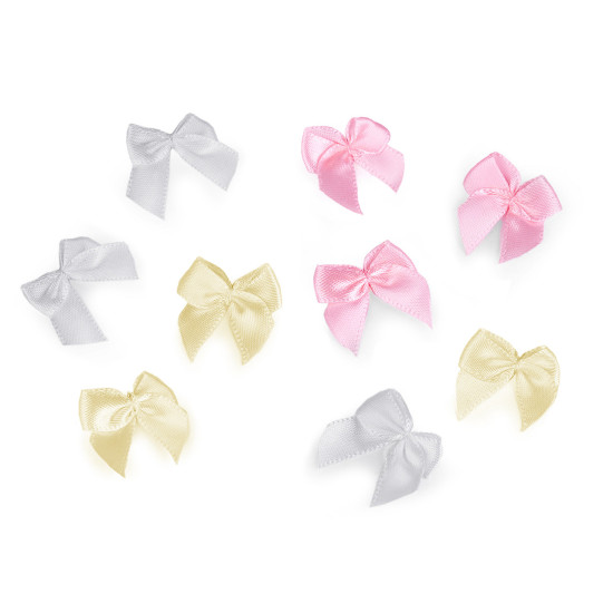 Satin bow 25x25 mm - Creamy light (20 Pieces)
