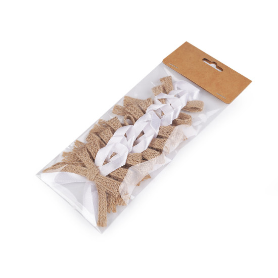 Wedding jute ribbon bow - Natural burlap (10 Pieces) Wedding jute ribbon bow - Natural burlap (10 Pieces)