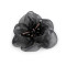 Fiore con perle di vetro, da cucire o incollare, dimensioni: ø 6-7 cm - Antracite (1 Pezzo)