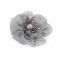 Fiore con perle di vetro, da cucire o incollare, dimensioni: ø 6-7 cm - Argento (1 Pezzo)
