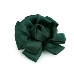 Kwiatek satynowy do przyszycia / przyklejenia ø6,5 cm - Zielony ciemny (10 Sztuki)