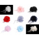 Chiffon flower with feathers, to sew-on, glue-on ø8-9 cm - Red (30 Pieces) Chiffon flower with feathers, to sew-on, glue-on ø8-9 cm - Red (30 Pieces)