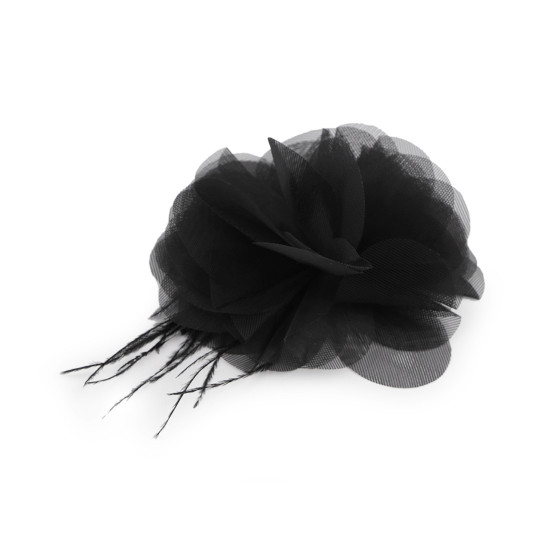 Chiffon flower with feathers, to sew-on, glue-on ø8-9 cm - Red (30 Pieces) Chiffon flower with feathers, to sew-on, glue-on ø8-9 cm - Red (30 Pieces)