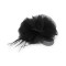 Chiffon flower with feathers, to sew-on, glue-on ø8-9 cm - Black (1 Piece)