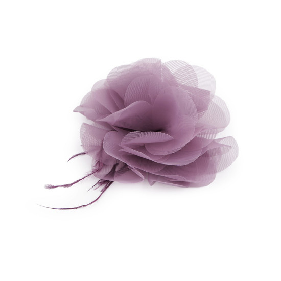 Chiffon flower with feathers, to sew-on, glue-on ø8-9 cm - Red (30 Pieces) Chiffon flower with feathers, to sew-on, glue-on ø8-9 cm - Red (30 Pieces)