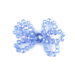 Bow made of glass beads, hand made - Blue-violet (5 Pieces)