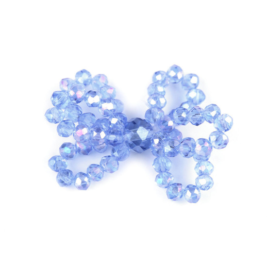 Bow made of glass beads, hand made - Grey (5 Pieces) Bow made of glass beads, hand made - Grey (5 Pieces)