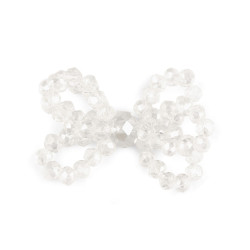 Bow made of glass beads, hand made - Crystal (5 Pieces)