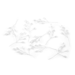 Wire twig with rhinestones, handmade - Crystal (10 Pieces)
