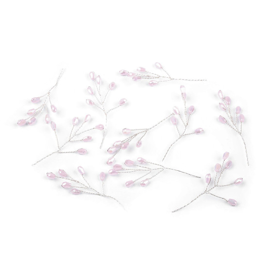 Wire twig with rhinestones, handmade - Crystal (10 Pieces) Wire twig with rhinestones, handmade - Crystal (10 Pieces)