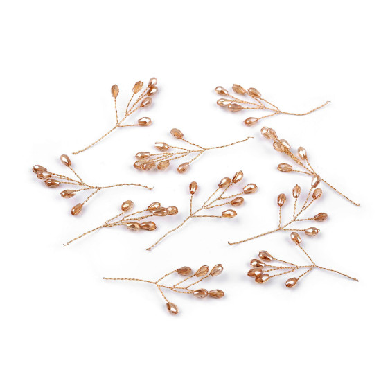 Wire twig with rhinestones, handmade - Crystal (10 Pieces) Wire twig with rhinestones, handmade - Crystal (10 Pieces)